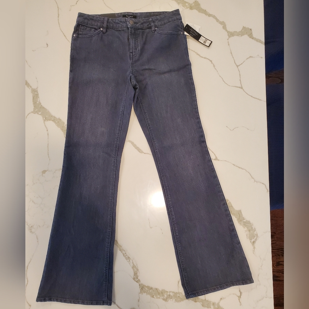 Daisy Fuentes Grey Flare Wide Leg Jeans